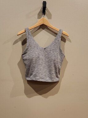 Athleta Women's Medium Gray Heather V Neck Cropped Tank Top